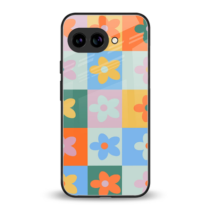 Floral Patchwork back phone cover | glass case for google pixel 10a