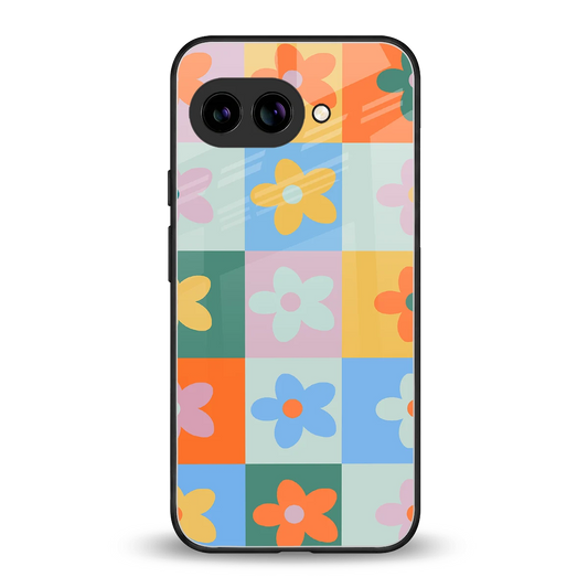Floral Patchwork back phone cover | glass case for google pixel 10a