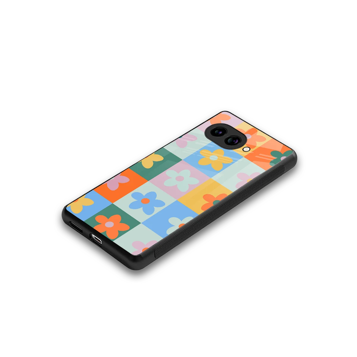 Floral Patchwork stylish phone case for google pixel 10a | glossy glass and slim fit