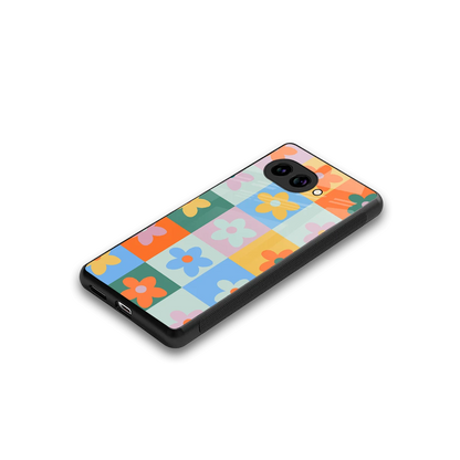 Floral Patchwork stylish phone case for google pixel 10a | glossy glass and slim fit
