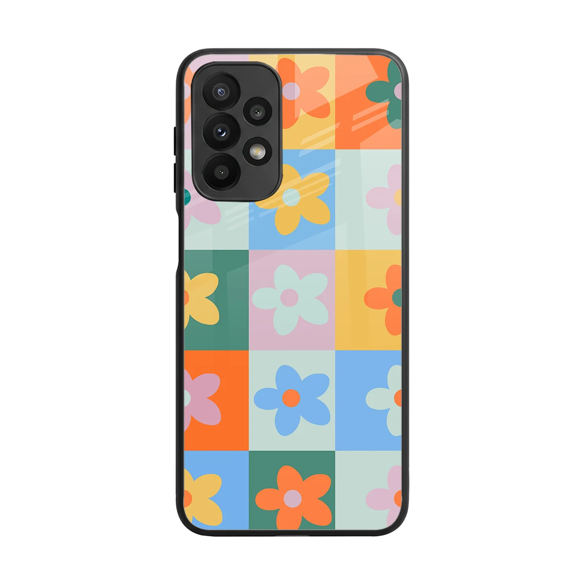 Floral Patchwork back phone cover | glass case for samsung galaxy a23