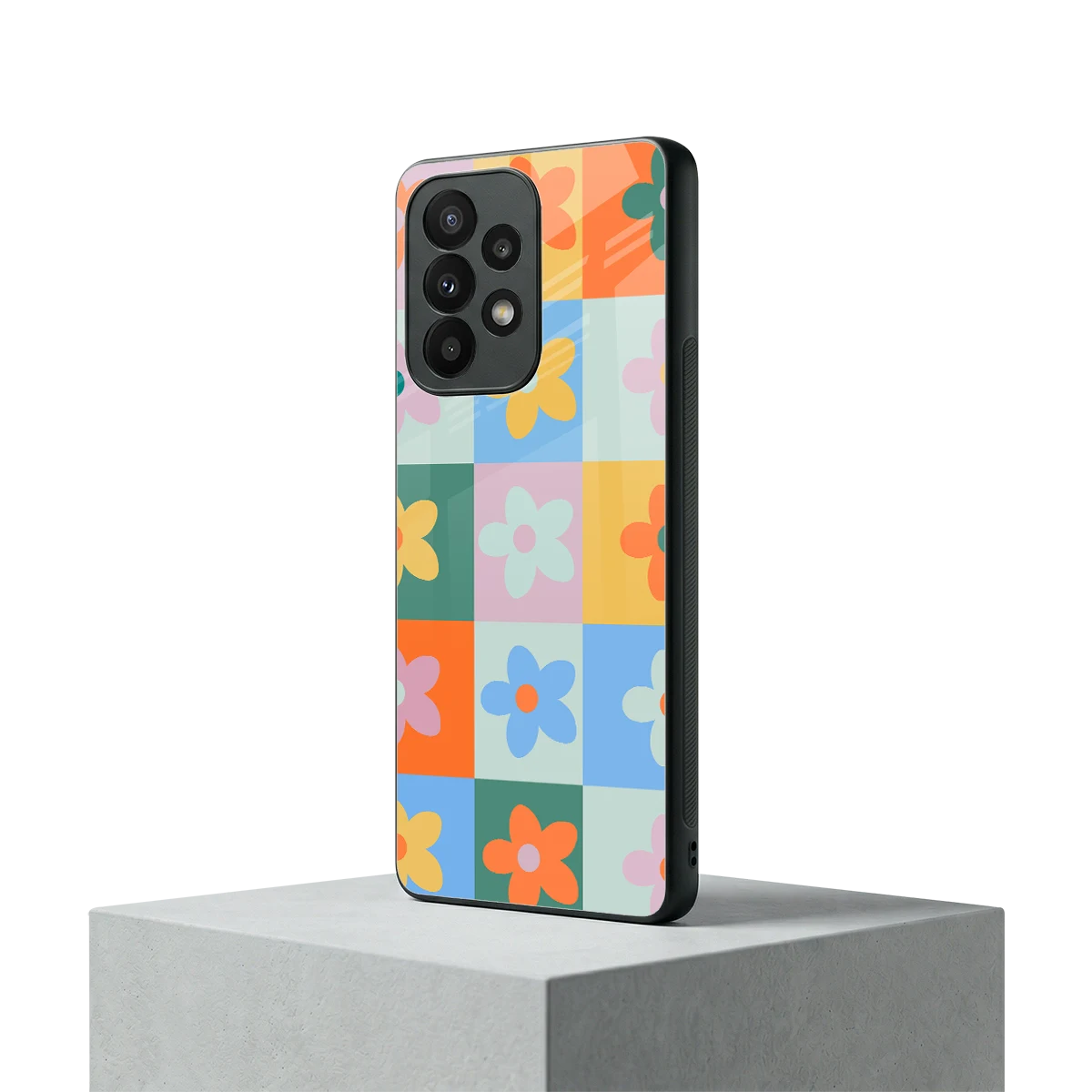 Floral Patchwork samsung galaxy a23 mobile cover | shockproof glass phone case