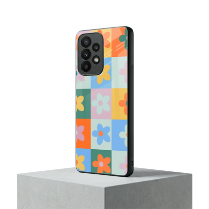Floral Patchwork samsung galaxy a23 mobile cover | shockproof glass phone case