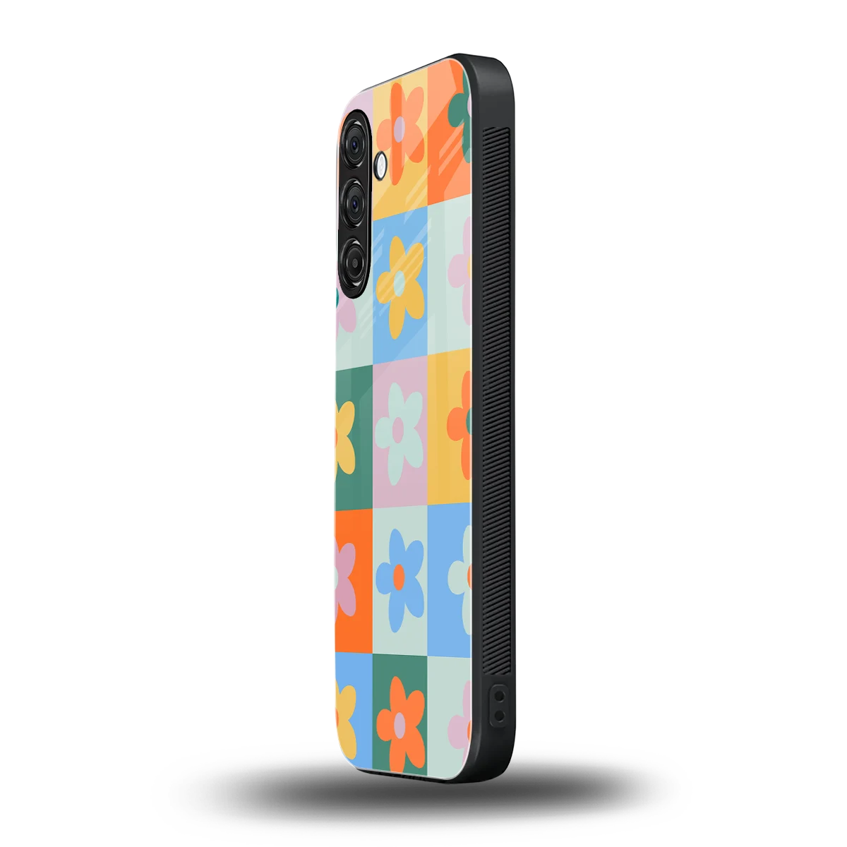 Floral Patchwork samsung galaxy m35 5g mobile cover | shockproof glass phone case