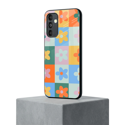 Floral Patchwork samsung galaxy m14 5g mobile cover | shockproof glass phone case