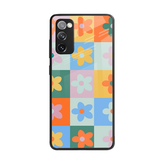 Floral Patchwork back phone cover | glass case for samsung galaxy s20 fe