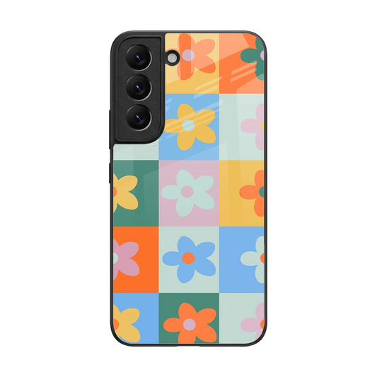 Floral Patchwork back phone cover | glass case for samsung galaxy s22