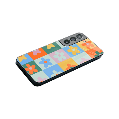 Floral Patchwork stylish phone case for samsung galaxy s22 | glossy glass and slim fit
