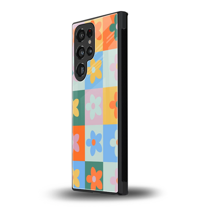 Floral Patchwork samsung galaxy s23 ultra mobile cover | shockproof glass phone case