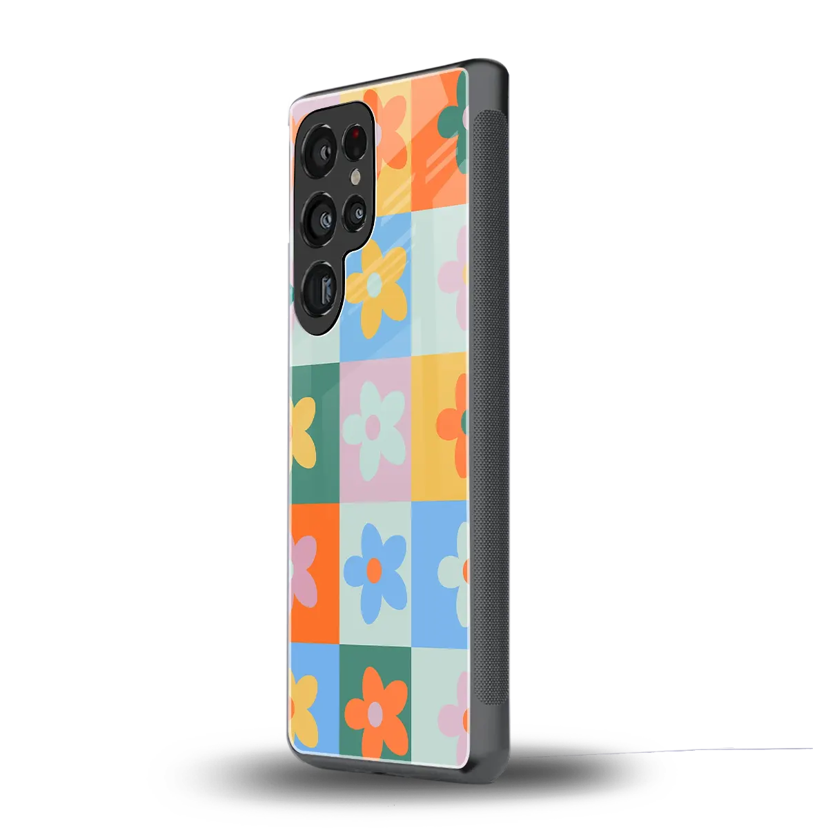 Floral Patchwork samsung galaxy s25 ultra mobile cover | shockproof glass phone case