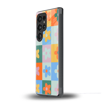 Floral Patchwork samsung galaxy s25 ultra mobile cover | shockproof glass phone case