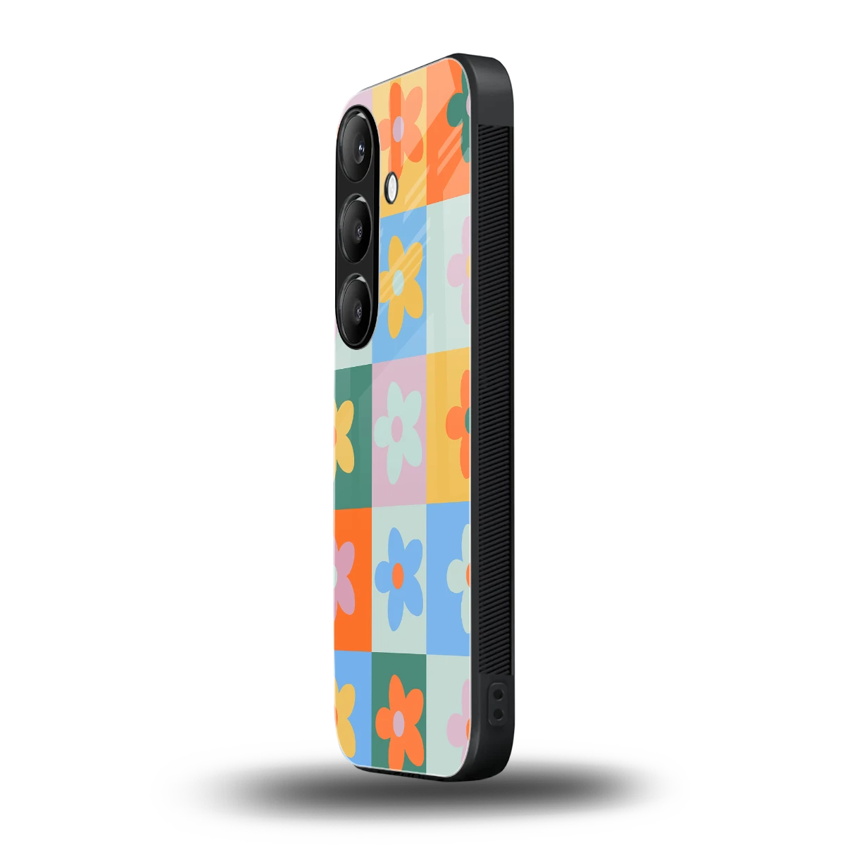 Floral Patchwork samsung galaxy s24 mobile cover | shockproof glass phone case