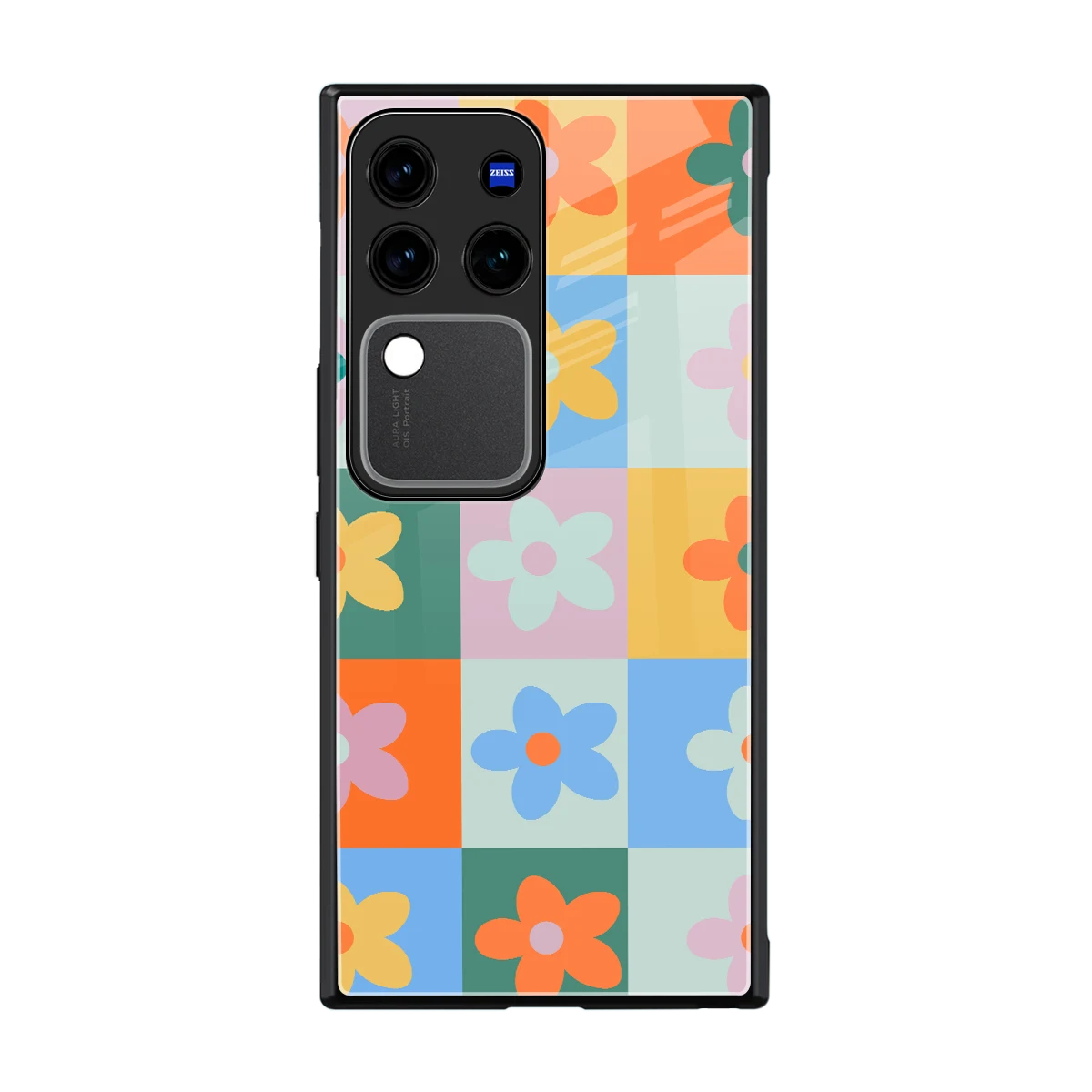 Floral Patchwork back phone cover | glass case forvivo v30 pro
