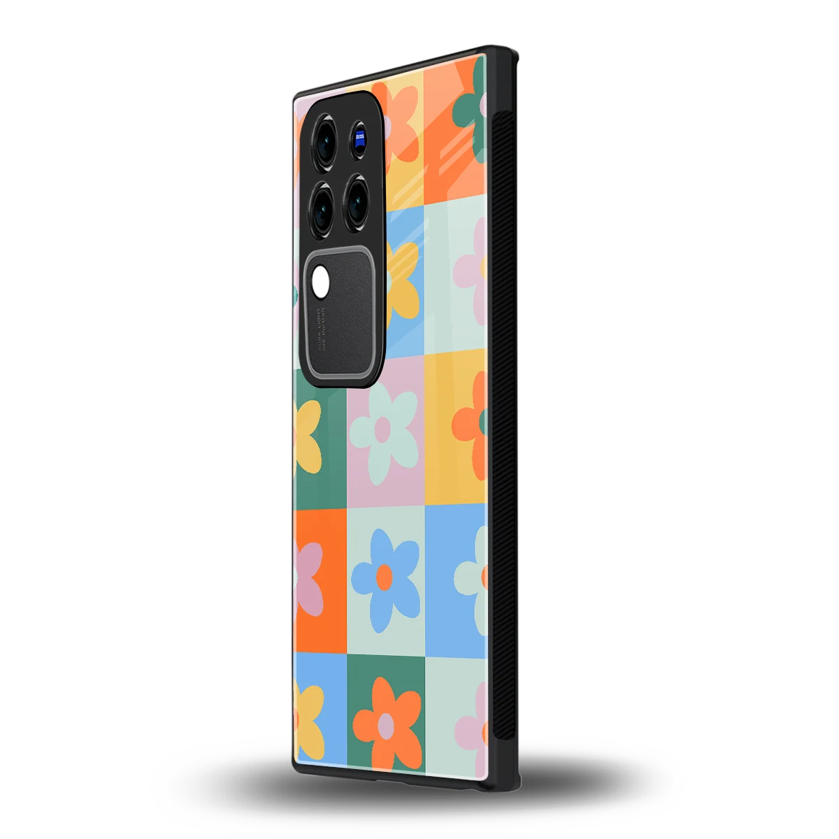 Floral Patchworkvivo v30 pro mobile cover | shockproof glass phone case
