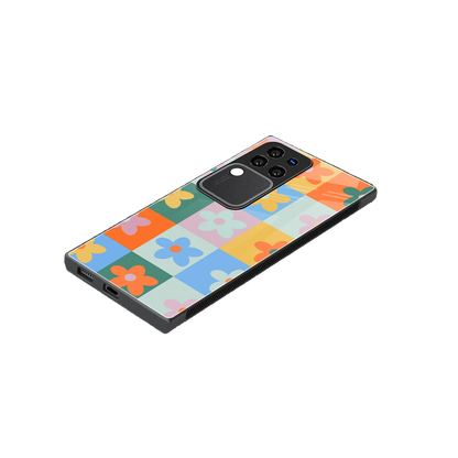 Floral Patchwork stylish phone case forvivo v30 pro | glossy glass and slim fit