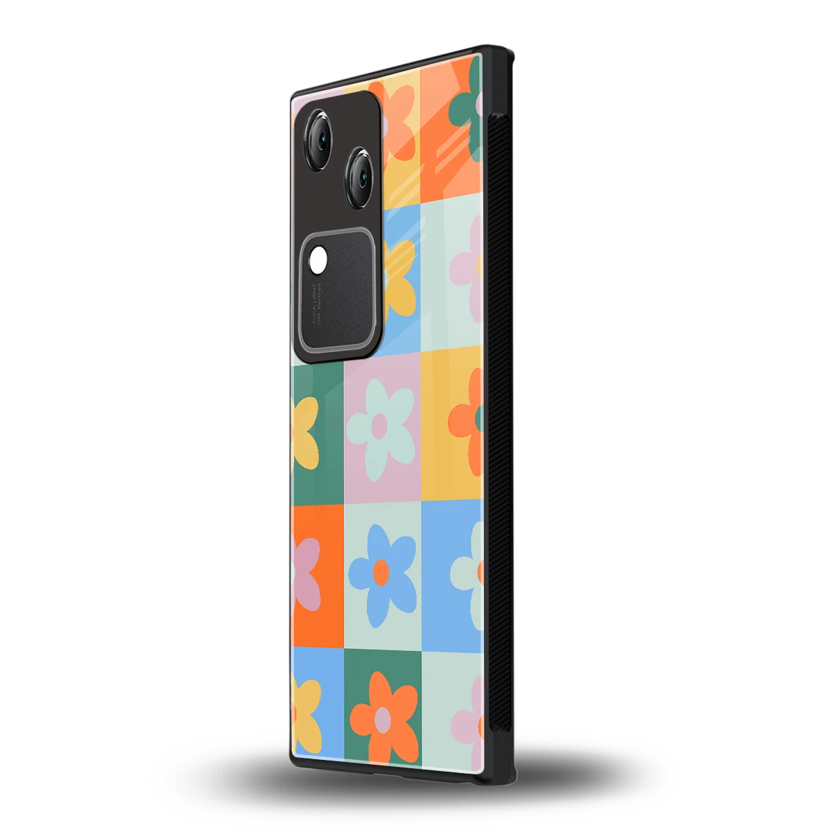 Floral Patchwork vivo v30 mobile cover | shockproof glass phone case