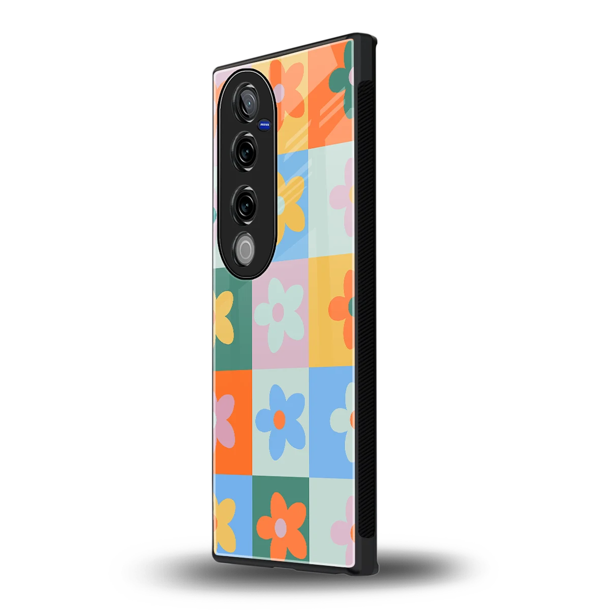 Floral Patchwork vivo v40 pro mobile cover | shockproof glass phone case