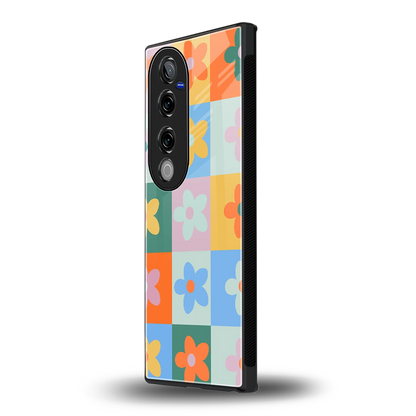 Floral Patchwork vivo v40 pro mobile cover | shockproof glass phone case