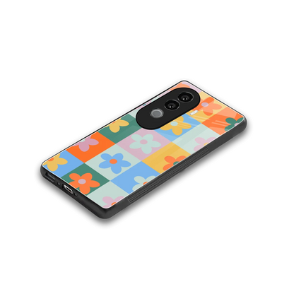 Floral Patchwork stylish phone case for vivo v40e | glossy glass and slim fit