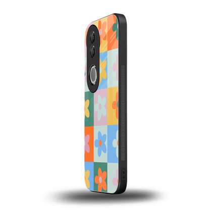 Floral Patchwork vivo v50 mobile cover | shockproof glass phone case