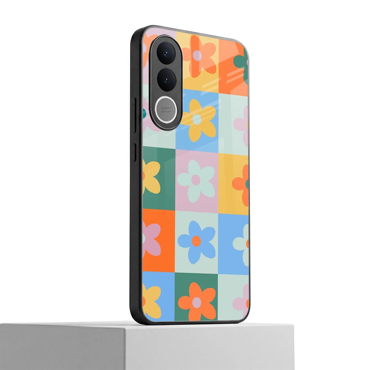 Floral Patchwork vivo v70 fe mobile cover | shockproof glass phone case