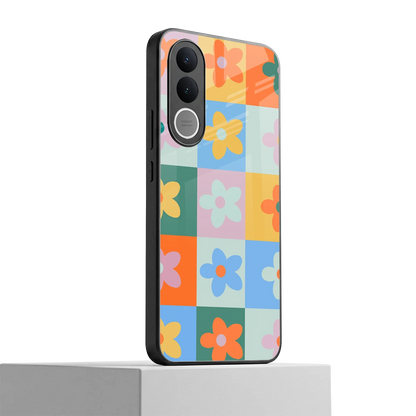 Floral Patchwork vivo v70 fe mobile cover | shockproof glass phone case