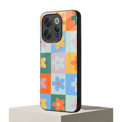 Floral Patchwork vivo v70 elite mobile cover | shockproof glass phone case