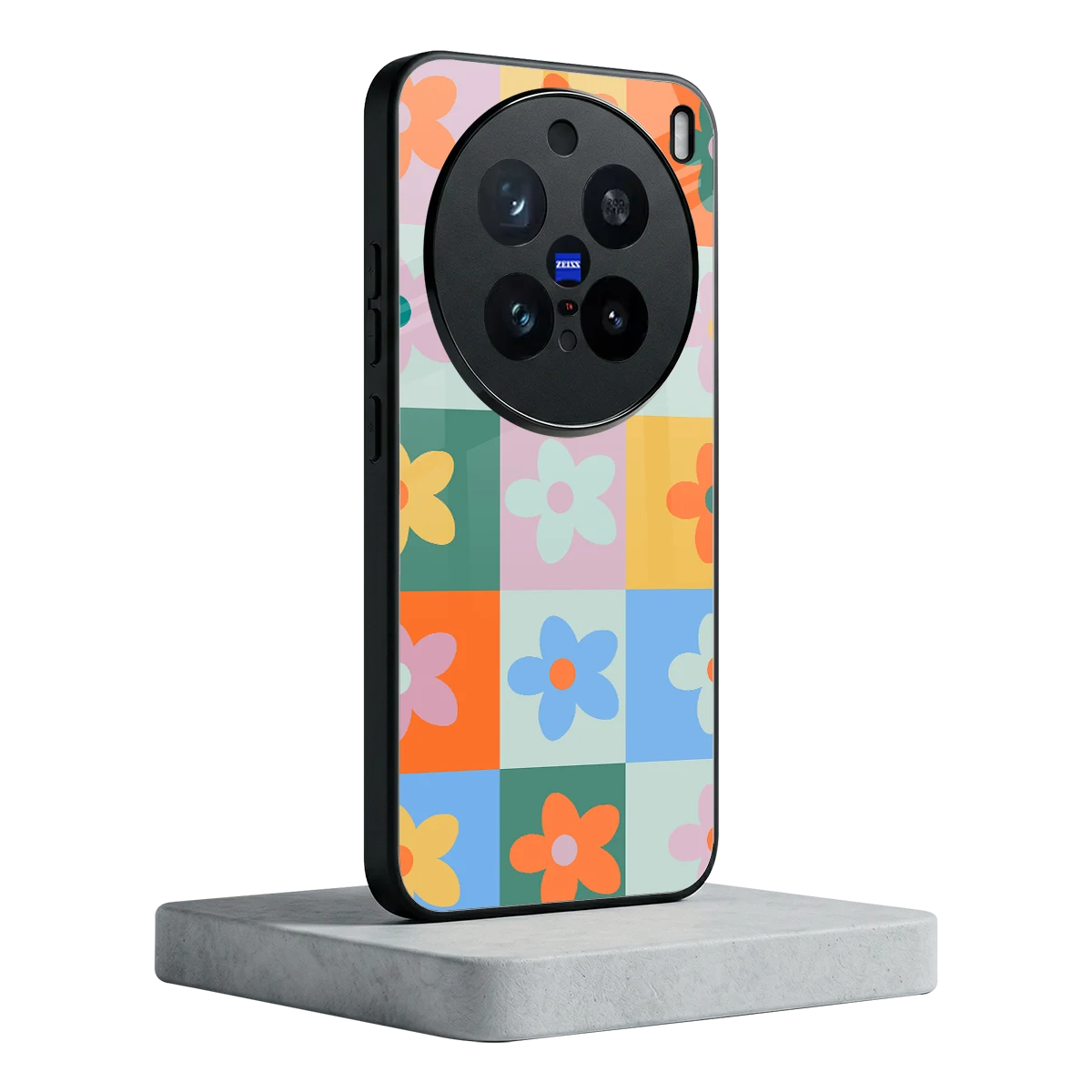 Floral Patchwork vivo x200 pro mobile cover | shockproof glass phone case