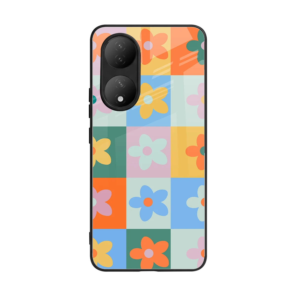 Floral Patchwork back phone cover | glass case for Vivo-y100