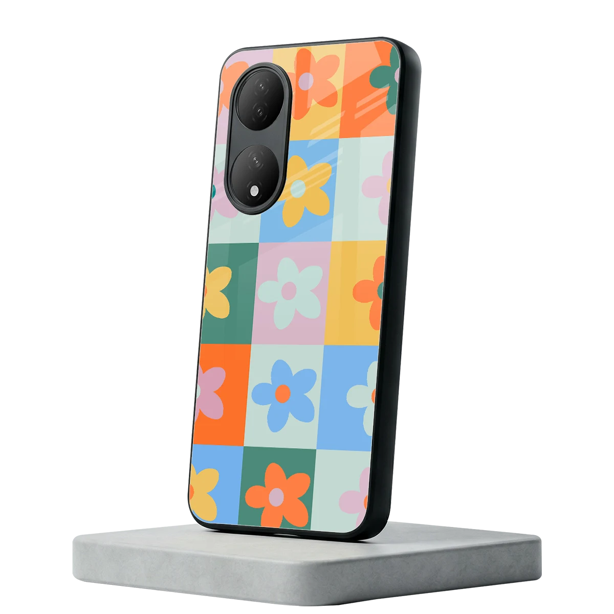 Floral Patchwork Vivo-y100 mobile cover | shockproof glass phone case