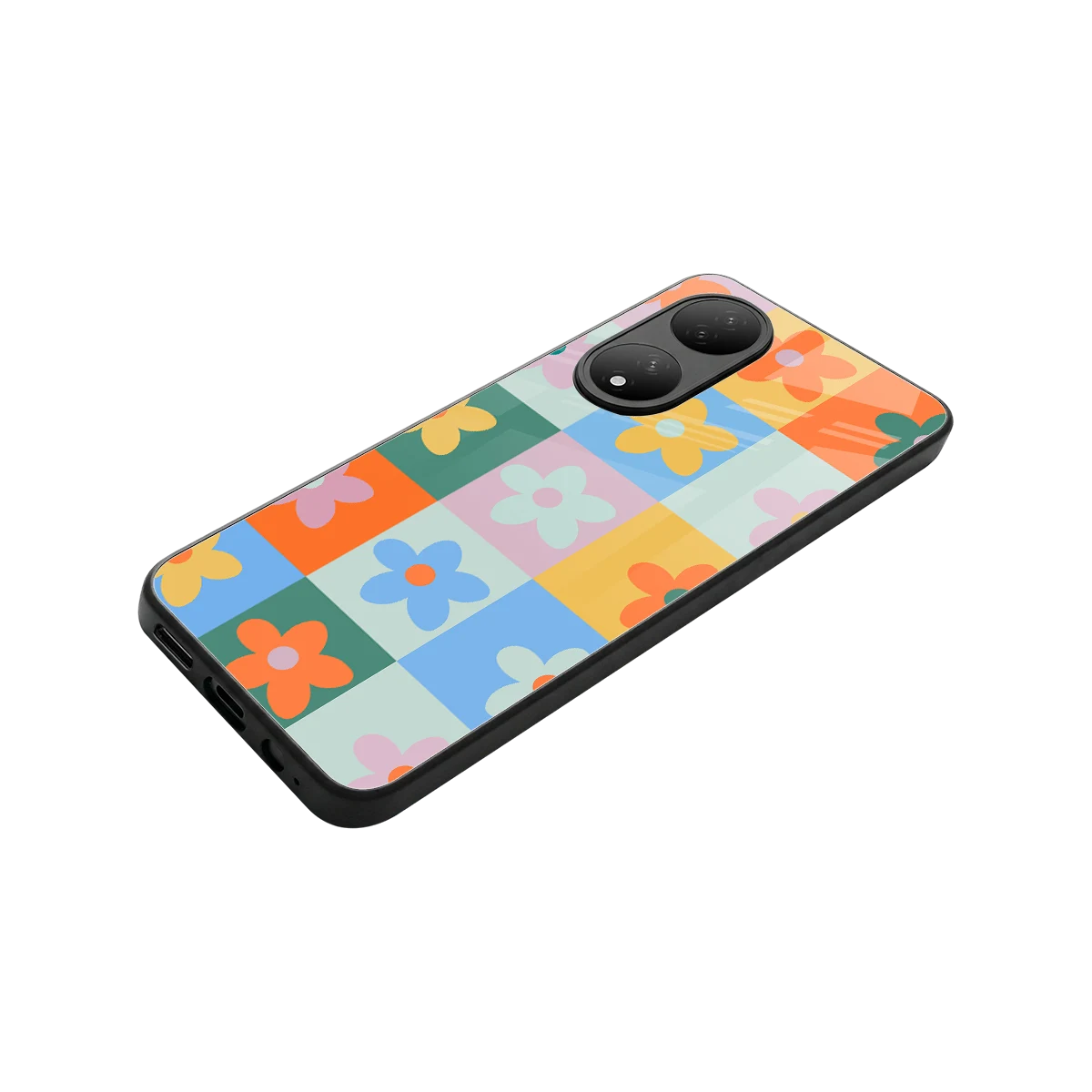 Floral Patchwork stylish phone case for Vivo-y100 | glossy glass and slim fit