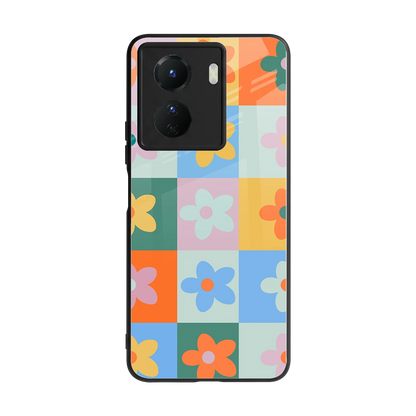 Floral Patchwork back phone cover | glass case for vivo y16