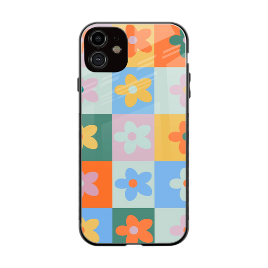 Floral Patchwork back phone cover | glass case for iphone 12