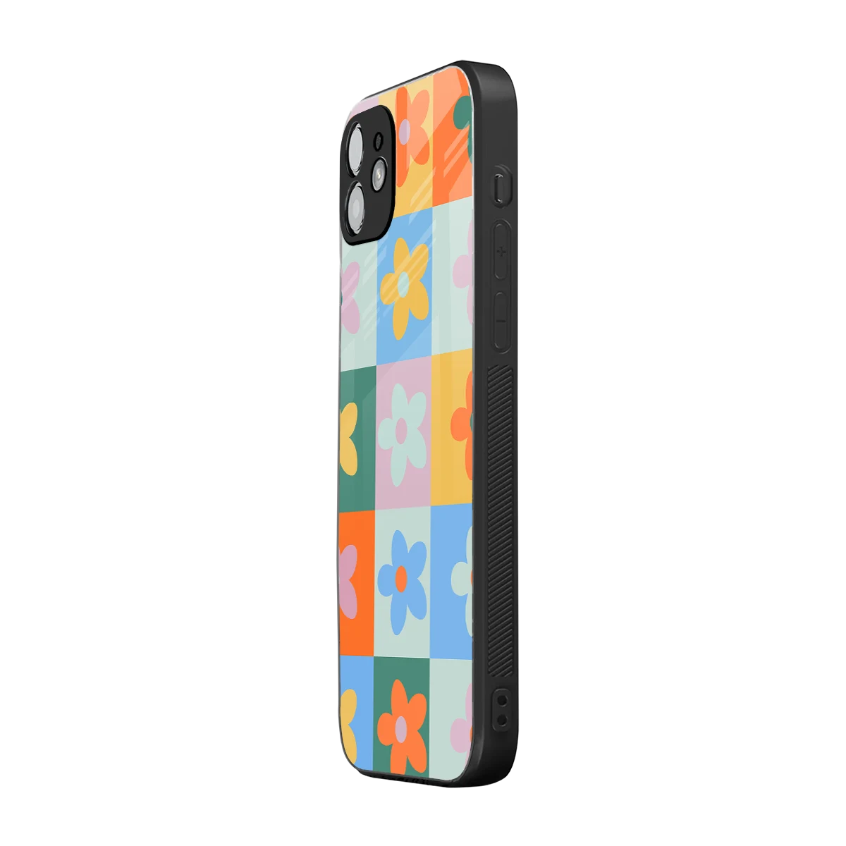 Floral Patchwork iphone 12 mobile cover | shockproof glass phone case