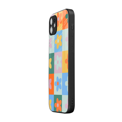 Floral Patchwork iphone 12 mobile cover | shockproof glass phone case