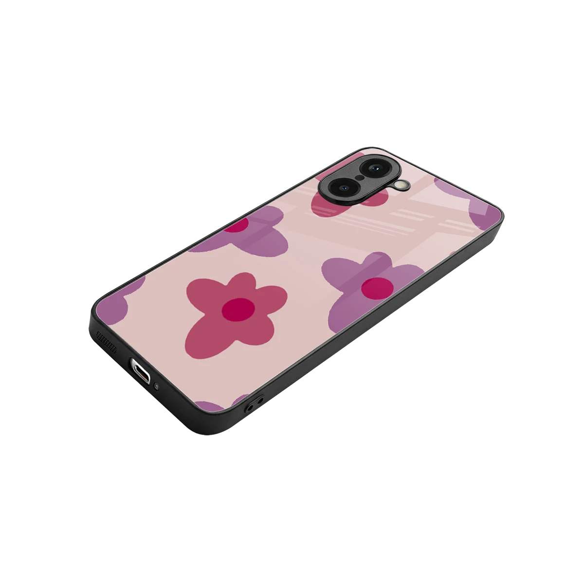 Floral Purple stylish phone case for oneplus nord ce5 5g | glossy glass and slim fit