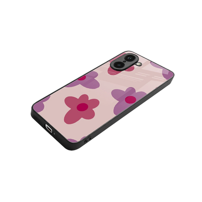 Floral Purple stylish phone case for oneplus nord ce5 5g | glossy glass and slim fit