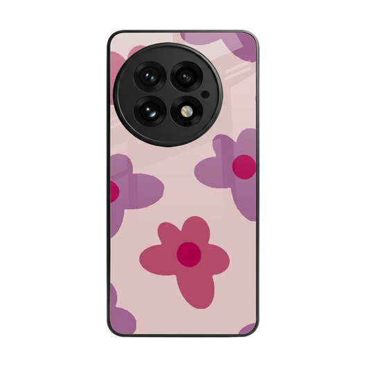 Floral Purple back phone cover | glass case for oneplus 13