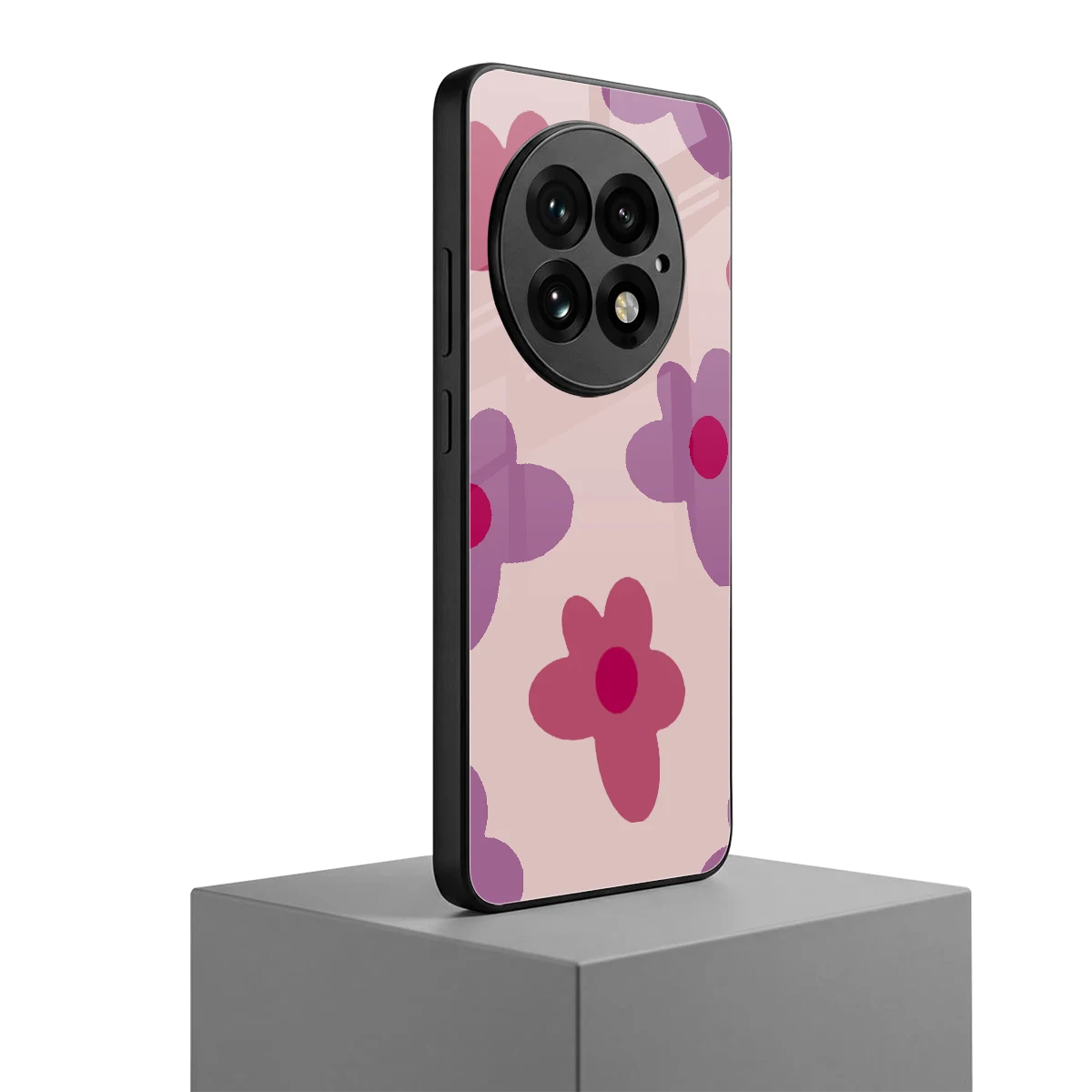 Floral Purple oneplus 13 mobile cover | shockproof glass phone case