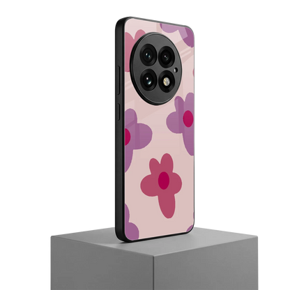 Floral Purple oneplus 13 mobile cover | shockproof glass phone case