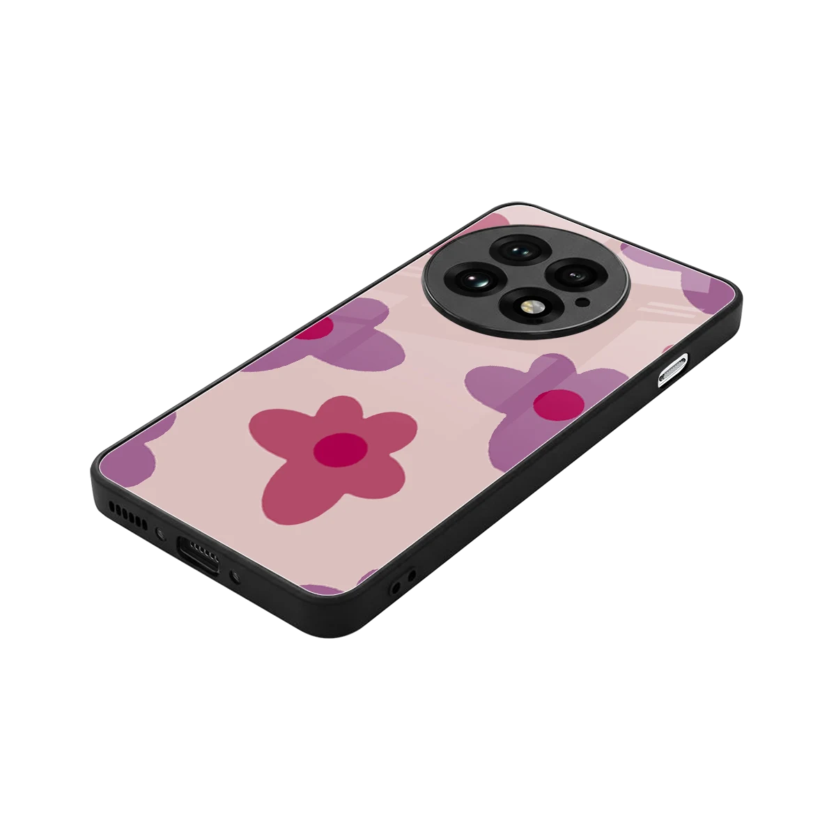 Floral Purple stylish phone case for oneplus 13 | glossy glass and slim fit