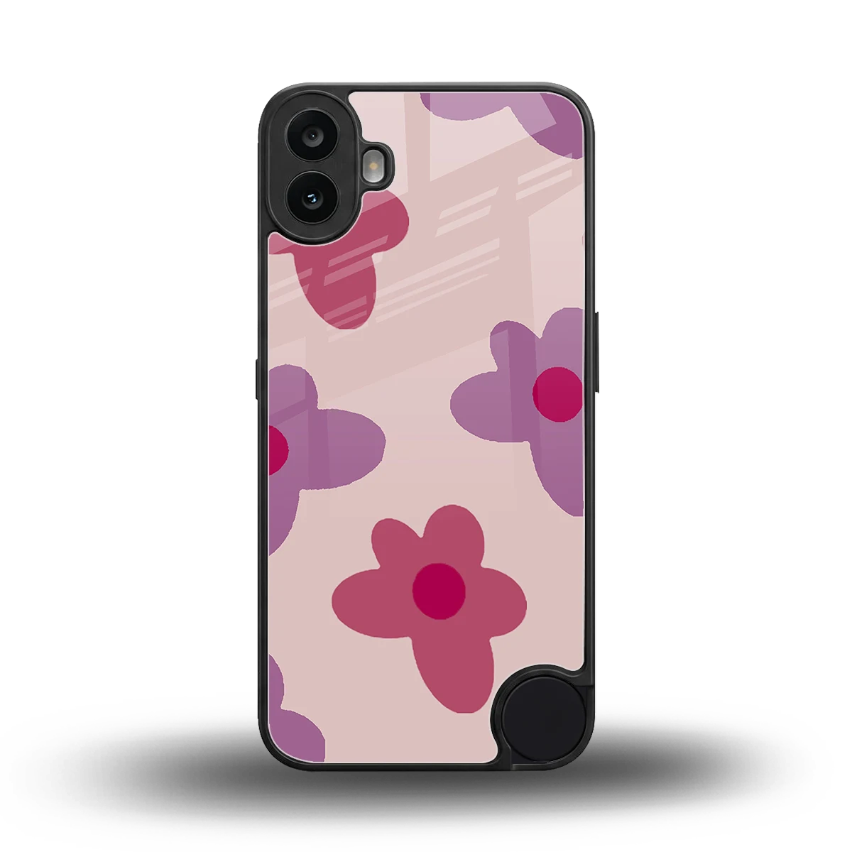 Floral Purple back phone cover | glass case for cmf nothing phone 1