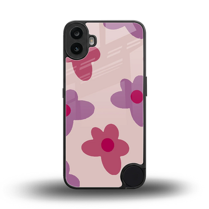 Floral Purple back phone cover | glass case for cmf nothing phone 1