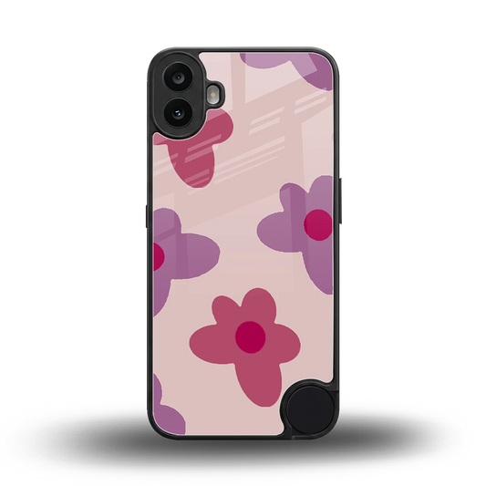 Floral Purple back phone cover | glass case for cmf nothing phone 1