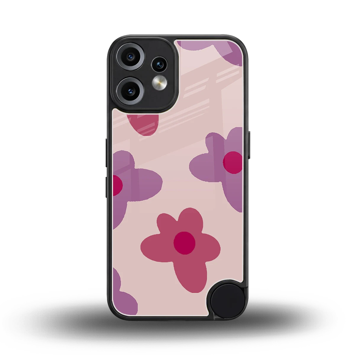 Floral Purple back phone cover | glass case for cmf nothing phone 2 pro