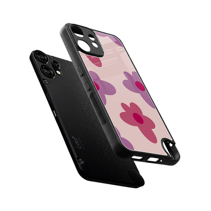 Floral Purple sleek cmf nothing phone 2 pro cover with tempered glass back and TPU edges