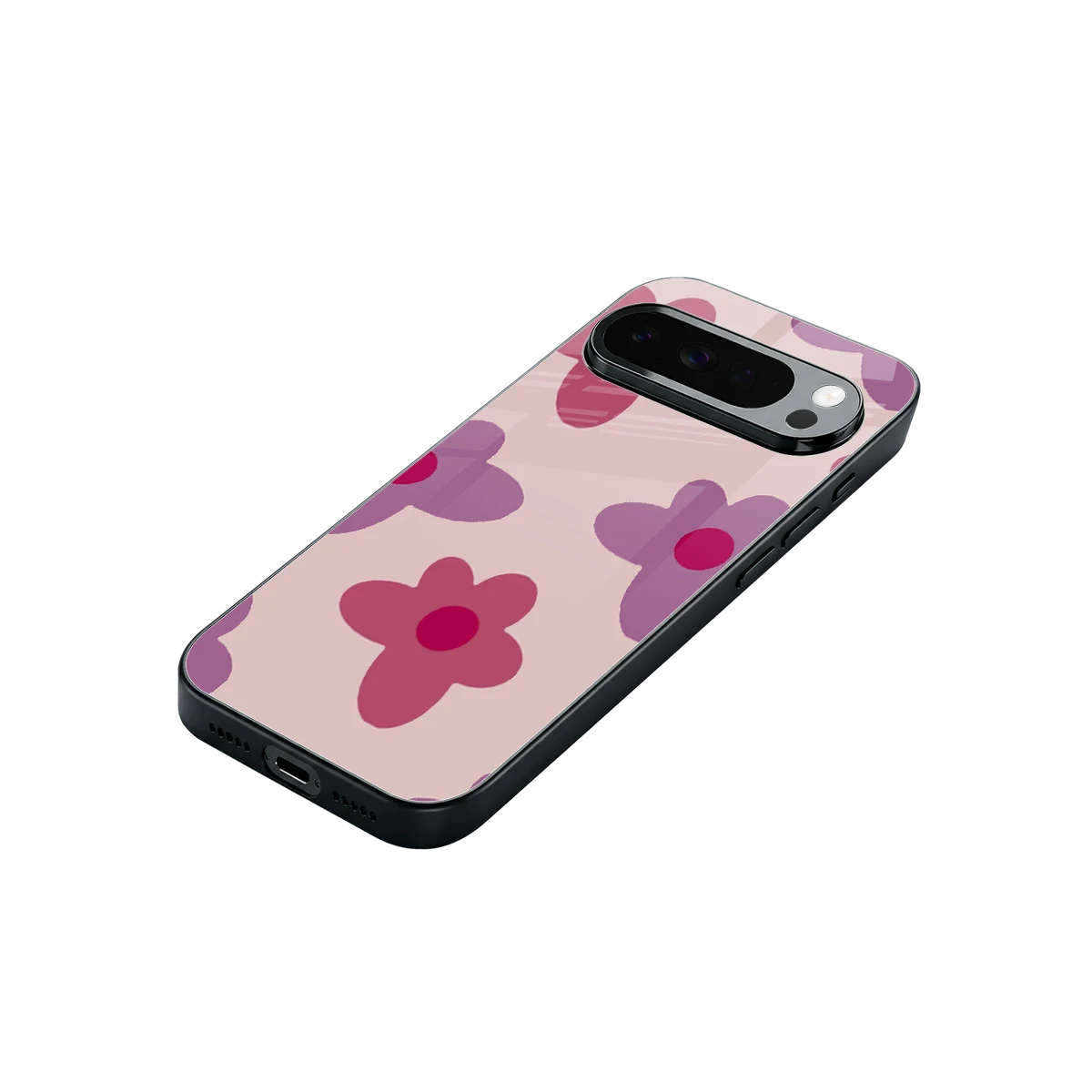 Floral Purple stylish phone case for google pixel 10 pro xl | glossy glass and slim fit