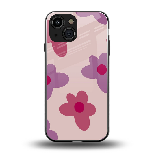 Floral Purple back phone cover | glass case for iphone 13 mini