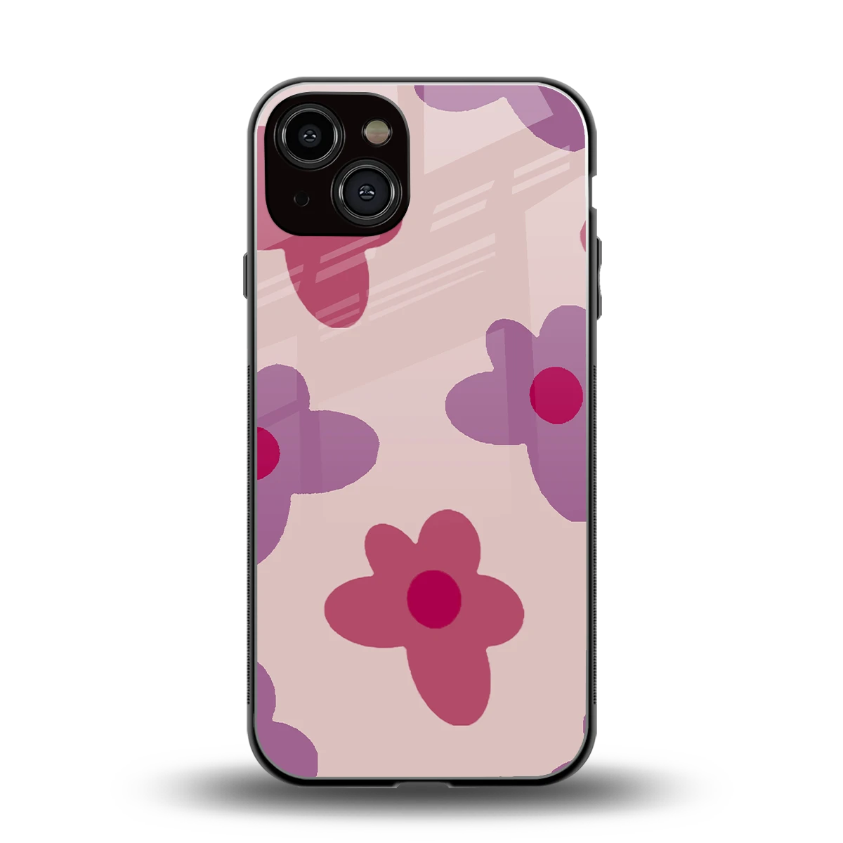 Floral Purple back phone cover | glass case for iphone 14