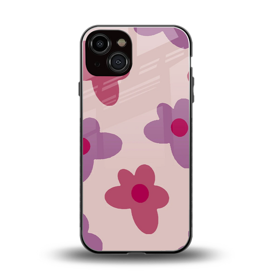 Floral Purple back phone cover | glass case for iphone 14